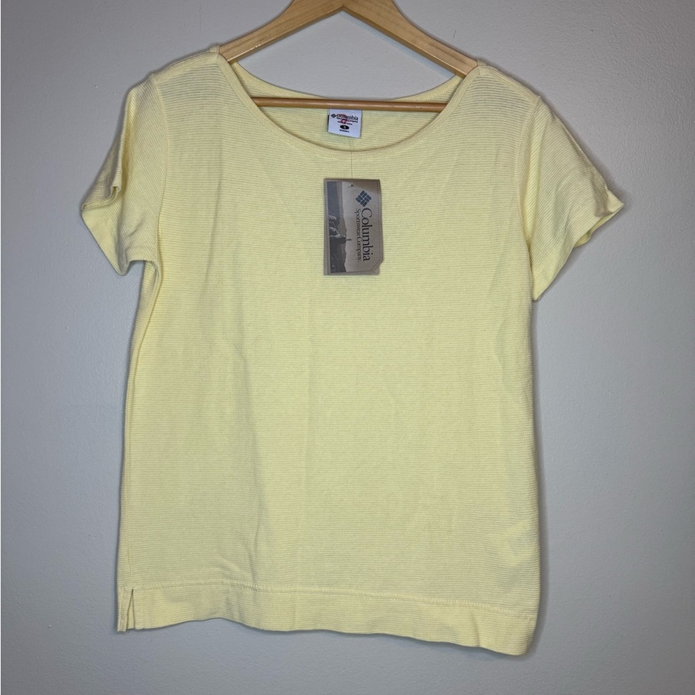 Columbia Yellow Cotton Short Sleeve Tee Women's S NWT